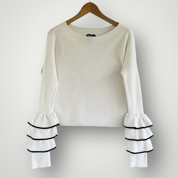 🎉5 for $40 🎉Express Sweater Pullover Women Size M White - Picture 1 of 7